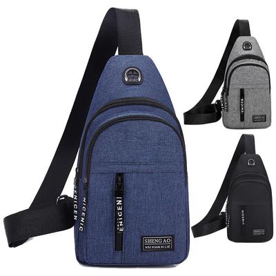 2025 New Men's Oxford Chest Bag Multi-functional Sports Outdoor Crossbody Bag Leisure Headset Shoulder Bag