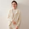 Felpa con cappuccio da donna in maglia di cashmere con zip - Morbida, delicata sulla pelle, spessa, cardigan tinta unita per Autunno/Inverno