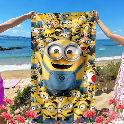 Minions Print Beach Towel, Versatile Lightweight Absorbent Beach Towel for Pool Surf Yoga Bathroom, Perfect Birthday Holiday Gift