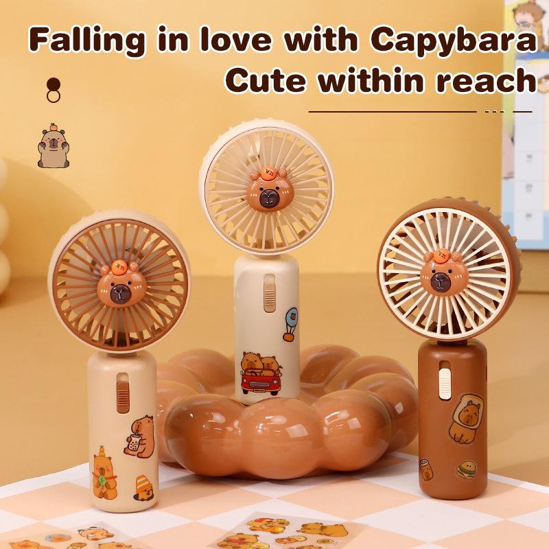 Cartoon Cute Capybara Fan High Quality Summer Portable Handheld Fan Mini Pocket Fan Rechargeable Desktop Fan Gifts