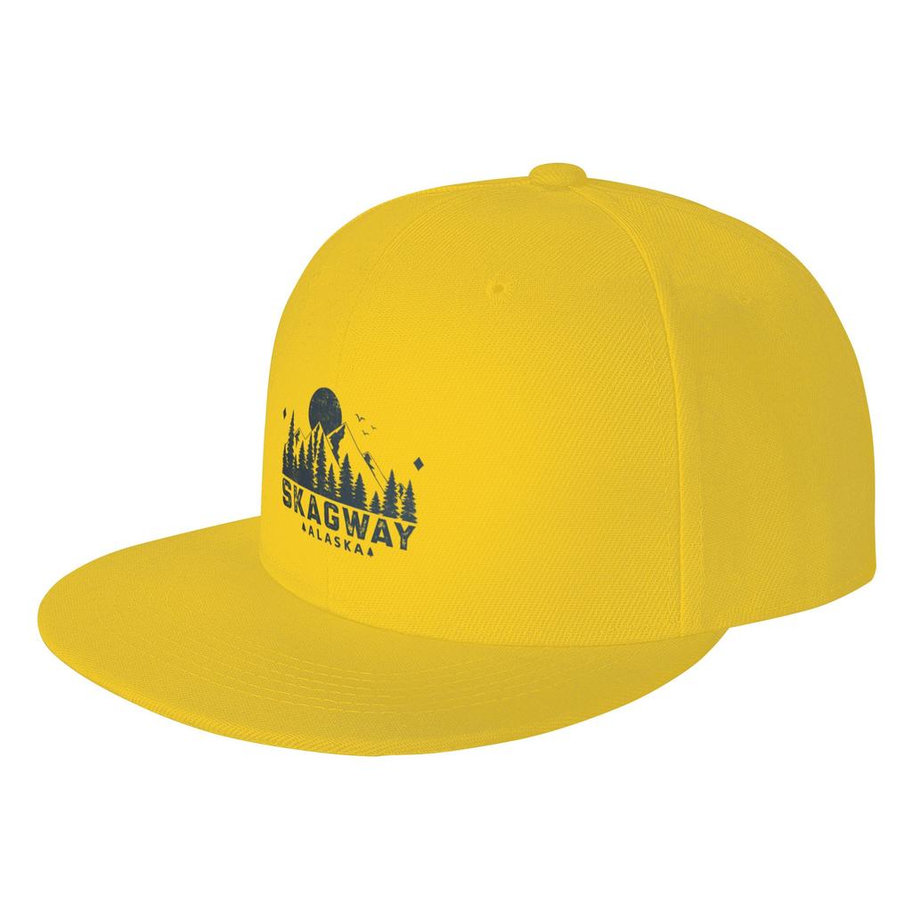 Fashion Skagway Alaska Mountain View Flat Brim Sun Hat Korean Casual Sun Caps