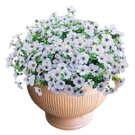 12 Bundles Artificial Flowers for Outdoors Multicolor Morning Glory with Eucalyptus UV Resistant Faux Silk Flower for Spring Summer Home Planter