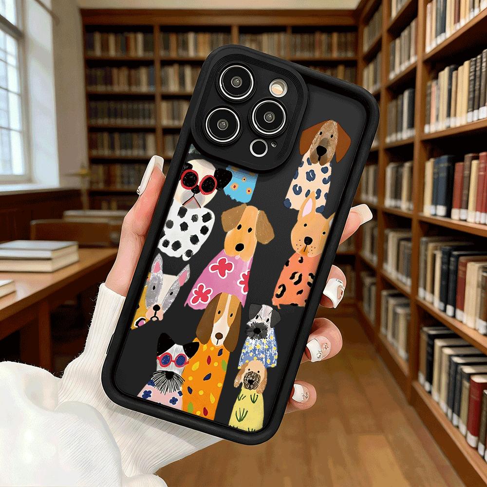 Cute Cartoon Dogs in Clothes Luxury Anti-Slip TPU Phone Case For Xiaomi Redmi Note 15 14 13 12 11 10 9 Pro Full Protective Cover