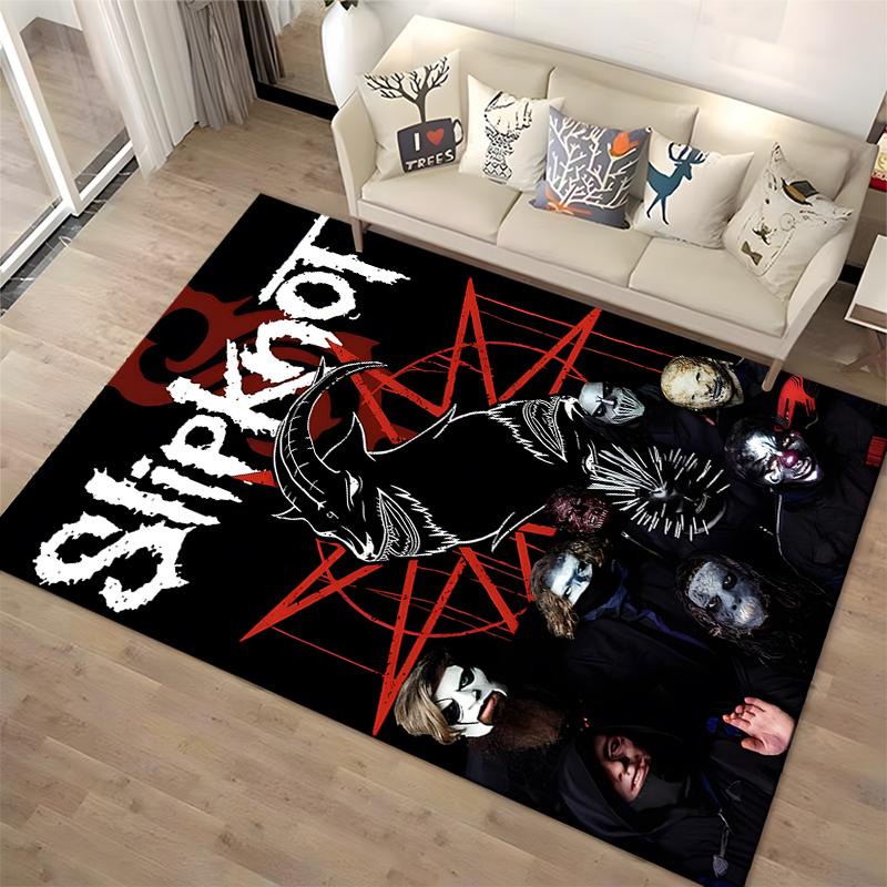 Rutschfester Teppich mit Heavy-Metal-Band-Print, geeignet für Sofas im Wohn- und Schlafzimmer