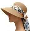 Summer Straw Sun Hat for Women Wide Brim Foldable Beach Cap UV Protection Panama Sombrero Paja Verano