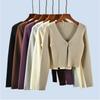 High Quality Autumn Clothing New Arrival Women's Knitwear Cardigan Women's Short One Button Long Sleeve Sweater Coat Slim Fit Slimming Top