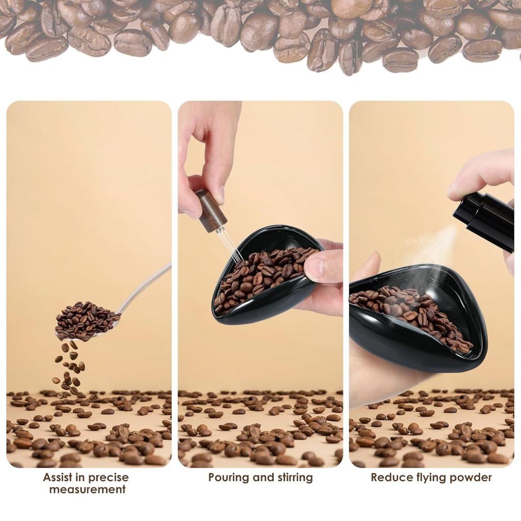 Ceramic Coffee Bean Measuring Cup Sprayed Bottle Set Coffee Dosing Tray Coffee Brewing Equipment Suitable for Coffee