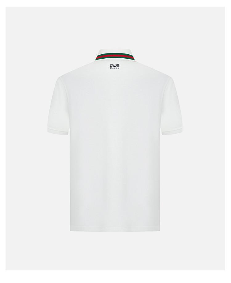 100% Cotton Men's Short Sleeve Polo Shirt with Color Contrast and Embroidery