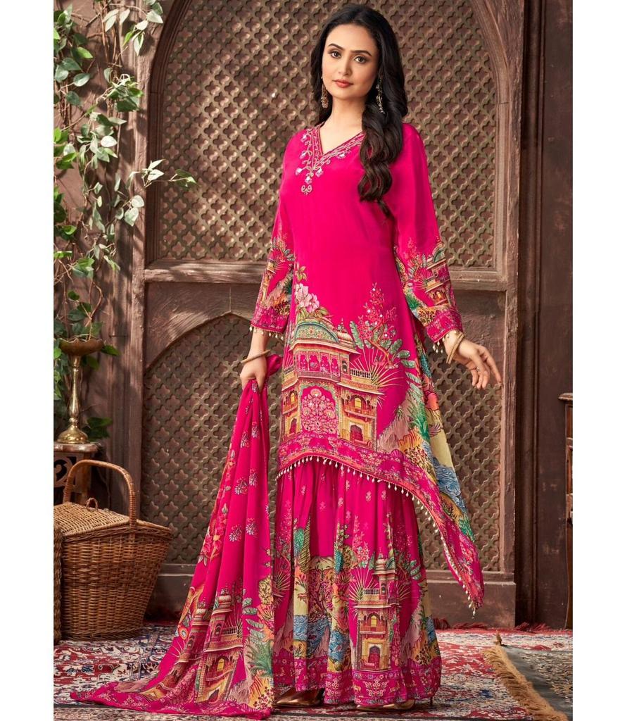 Women Designer Georgette Fancy Salwar Suit Indian Pakistani Bollywood Salwar Kameez