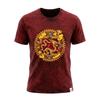Nomad Sari Stonewashed Cotton T-Shirt - Dragon Mandala - Maroon - Small