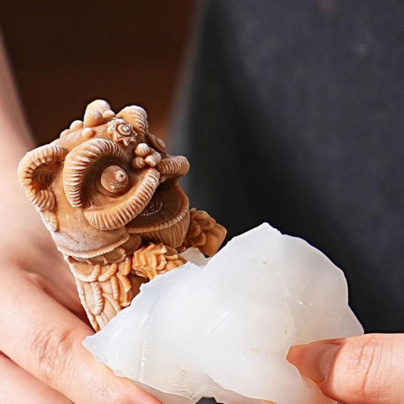 Fortune Wake Up Lion Isram Hängande Koppar Hem Kaffe Iskubstillverkningsformar Silikon Iskubbricka Sommar Isbollsform