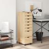 MOSS Mobile Storage Cart with Drawers Clear Lacquer Finish 34 x 39 x 103 cm