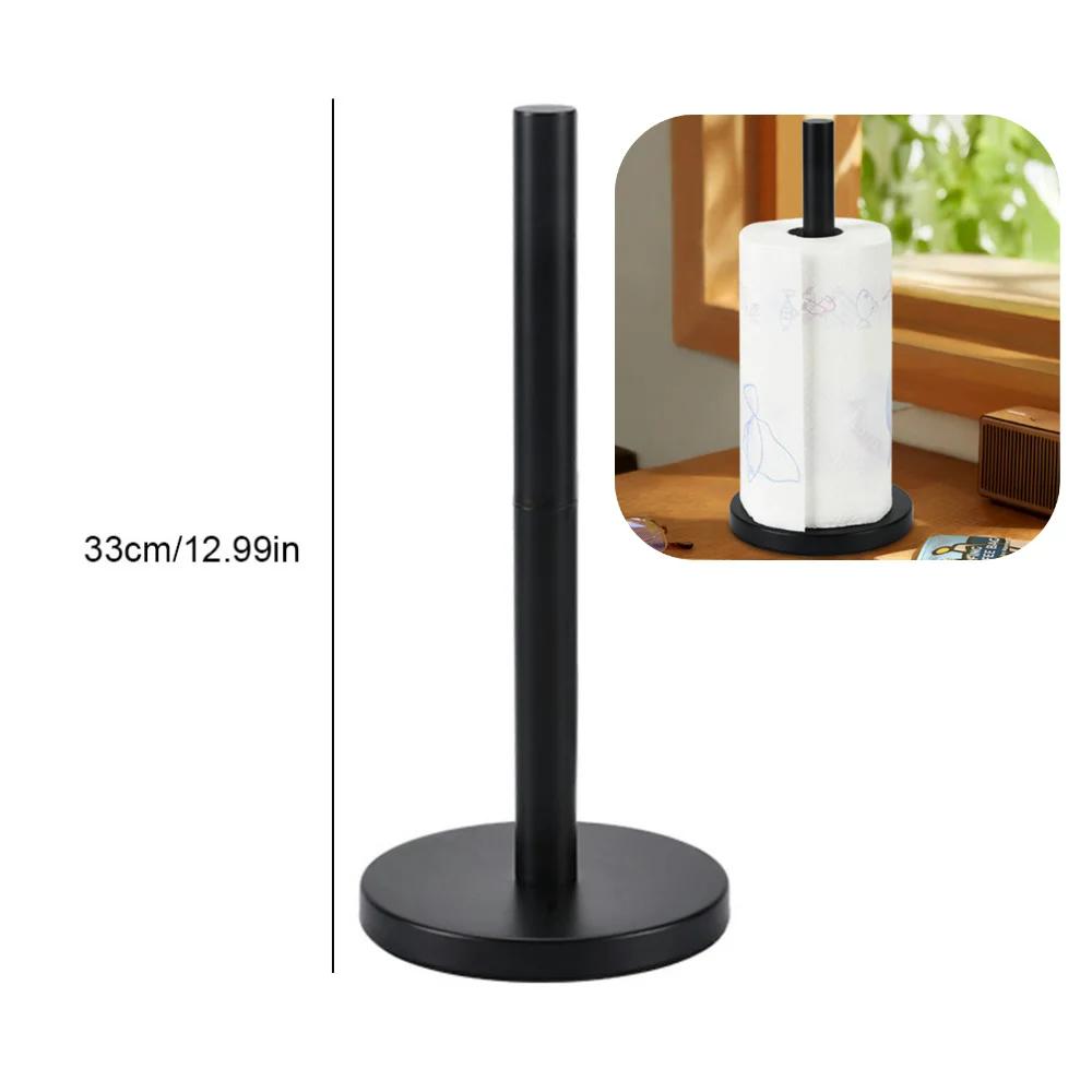 Stainless Steel Free Standing Paper Roll Holder Stand Paper Towel Holder Kitchen Roll Holder for Kitchen Bathroom Countertop