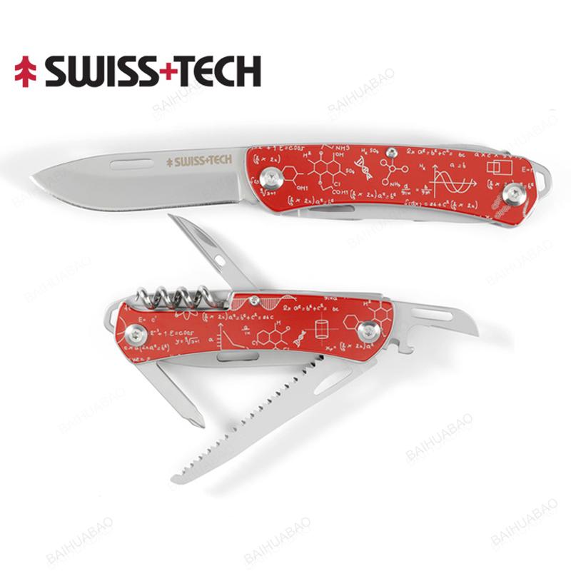 SWISS TECH Mini Pocket 9 In 1 Folding Multitool EDC Outdoor Portable Multi Tool Bottle Wine Opener Outdoor Camping Tools 4