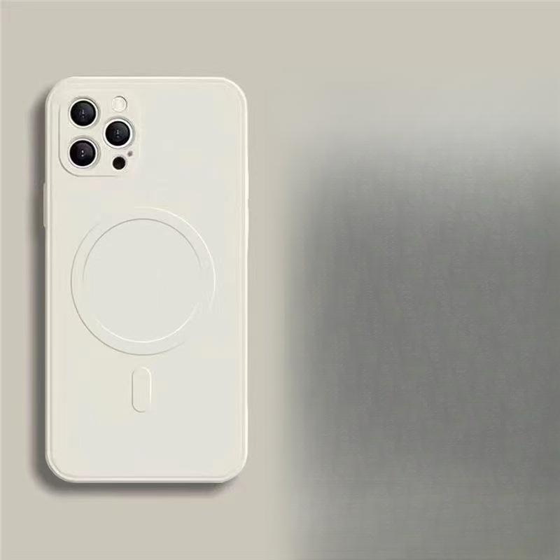 Applicable To Apple 14 Liquid Silicone Mobile Phone Case Magsafe Magnetic Suction IPhone 15/13 Sewing Hole Full Enclosure Case