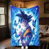 1pz Coperta in Flanella con Stampa Son Goku, Alta Qualità per Tutte le Stagioni, Decorazione per la Casa, Calore e Comfort, Perfetta per Regali di Natale