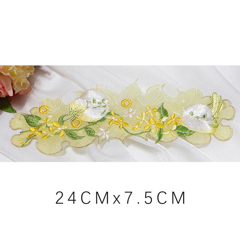Chinese Style Embroidery Patch Hanfu Cheongsam Decor Trims Collar Waist Lace Shirts Neckline Edge DIY Sewing Accessories