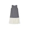 Demana Summer Color Block A-Line Sleeveless Midi Dress