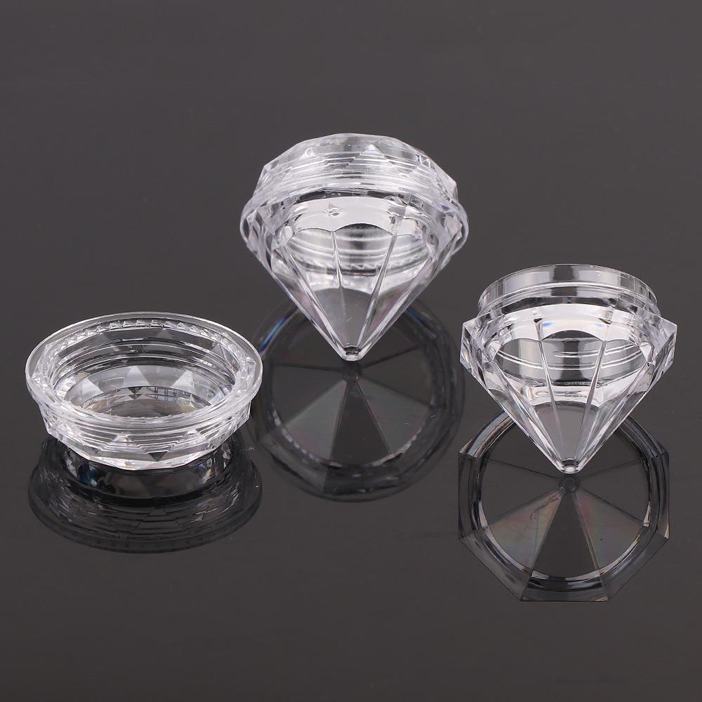 10 sztuk/zestaw plastikowe przezroczyste diamentowe pudełko na krem ​​przenośna podróżna butelka na krem ​​kobiety przechowywanie biżuterii DIY pudełka z kryształkami