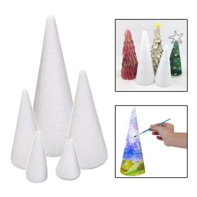 5 Pieces Foam Cones for Crafts Decorations Cake Topper Polystyrene Cones for Table Centerpiece Wedding Party Activities DIY Arts