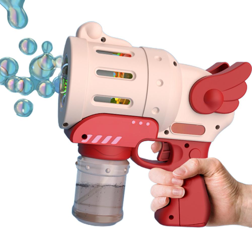 Funny Bubble Blower Machine Electric Automatic Bubble Maker with Colorful Light Kids Outdoor Toys