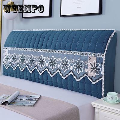 All-inclusive Super Soft Smooth Quilted Head Cover Thicken Velvet Headboard Cover Solid Color Bed Back Dust Protector Cover