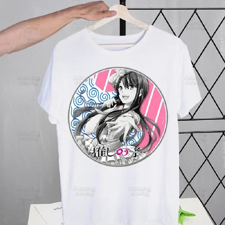 חולצות טי אנימה Oshi No Ko קיץ גברים הדפס מצחיק Ai Hoshino Ai Ruby Akane חולצת טי Streetwear חולצת טי שרוול קצר
