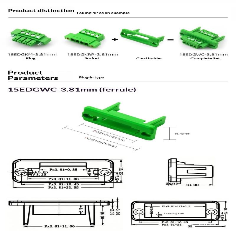 Wanddurchgangspanel-Anschlussklemme 3,81 mm Raster Steckerbares Set für Wohnmobil-Schaltkreis-Upgrade-Reparaturen