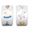 500-Sheet Roll of Love Duck Cartoon Stickers for Kids' Crafts and Decoration