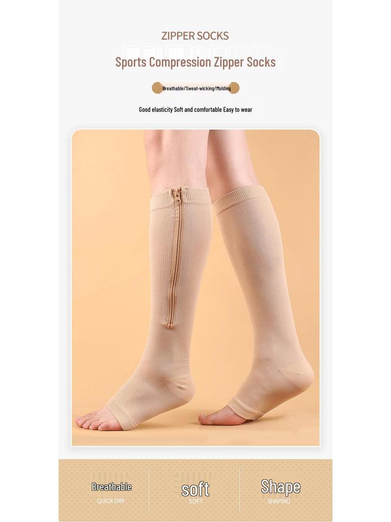 Zippered Compression Sports Socks for Varicose Veins