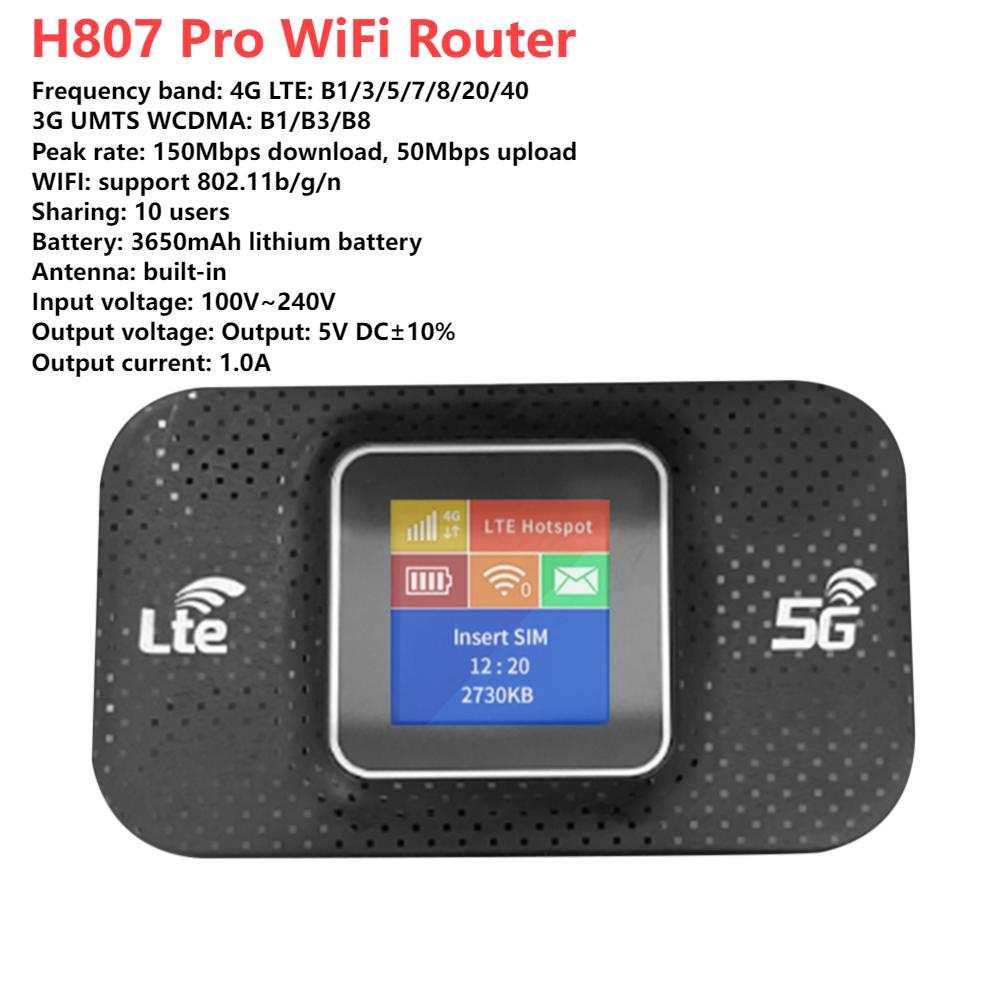 H807Pro H5577 WiFi Router Wireless 150Mbps 4G LTE Wi-Fi Modem Outdoor Plug& Play Mobile Hotspot Wifi Repeater With SIM Card Slot