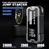 Portable Car Jump Starter 4000A Peak 24000mAh with 150PSI Air Compressor for 12V Gas/Diesel Cars Type-C LCD Display LED Light B
