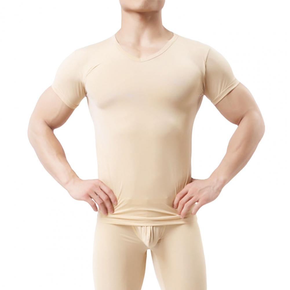 Top Estivo da Uomo Ultrasottile Assorbimento del Sudore Asciugatura Rapida Maniche Corte Girocollo Vestibilità Slim Tinta Unita Traspirante Elastico Casual P