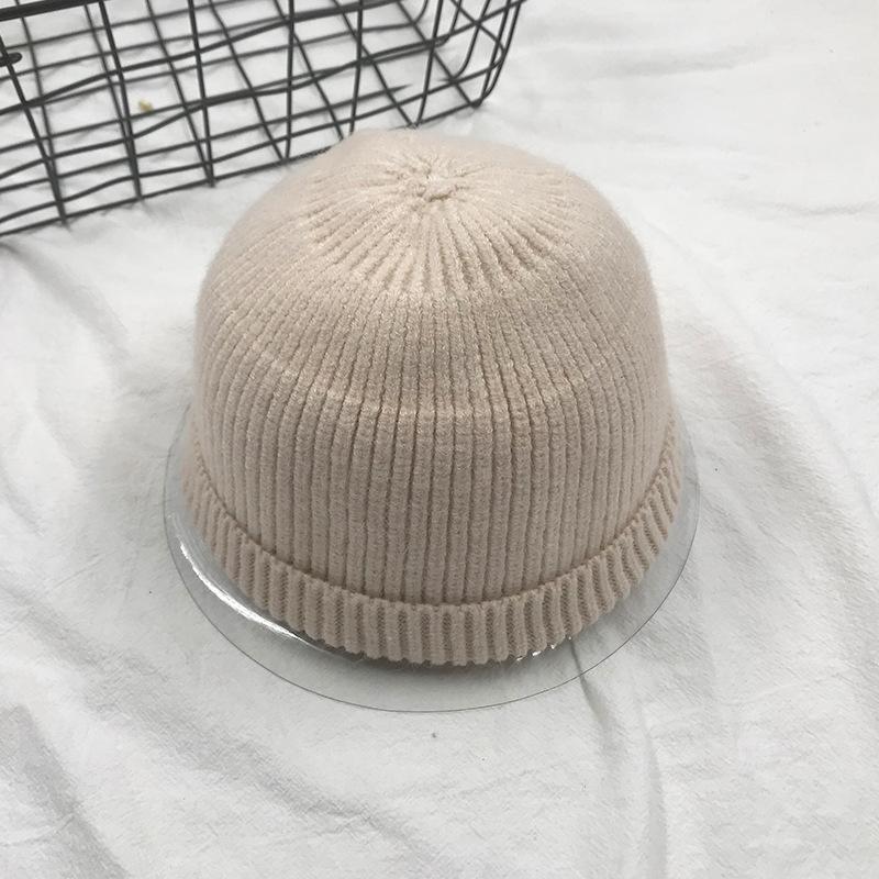 

Купол шляпа землевладельца женская вязаная теплая шапка-дыня мужская осенне-зимняя универсальная шерстяная хулиганская шапка хип-хоп тренд One size бежевый