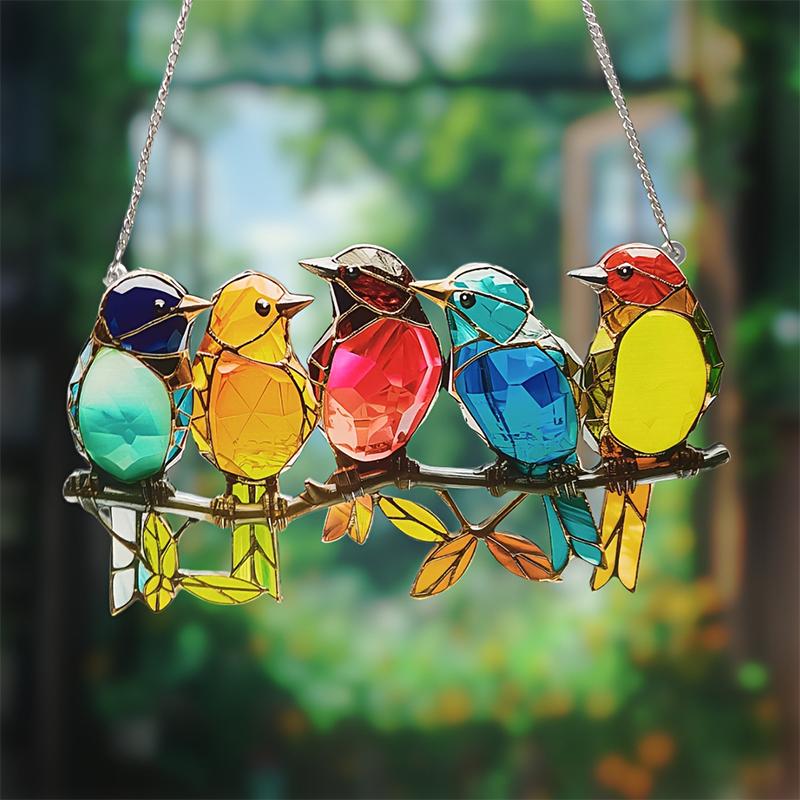 Cute Colorful Bird Pendant Acrylic Car Pendant Garden Garden Decoration Pendants