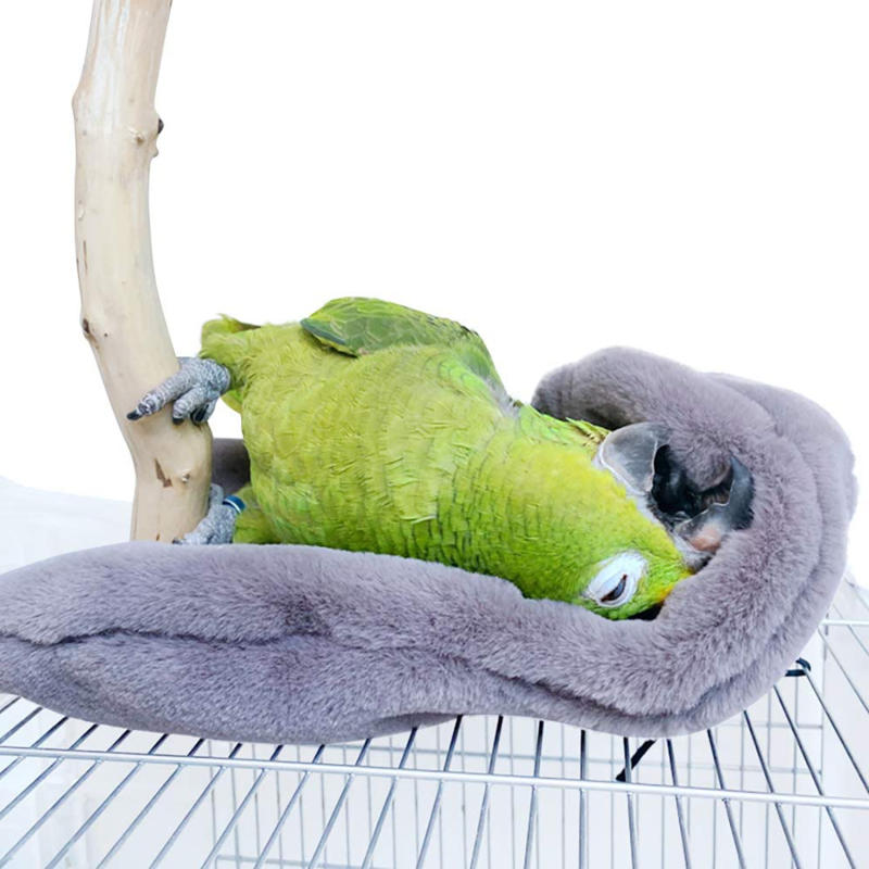 Soft Plush Bird Hammock Winter Windproof Bird Parrot Cage Hanging Bed Parakeet Cave Hideout Tent Pet Birds Nest Supplies Parrot Warm Bird's Nests