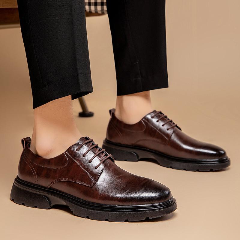 New Men's Leather Shoes Fashionable Minimalist and Versatile Style Daily Office Outdoor Leisure Business Wedding Men's Shoes