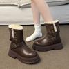 Fashion English Platform Winter All-Purpose Short Tubes Women's Fleece Cotton Boots