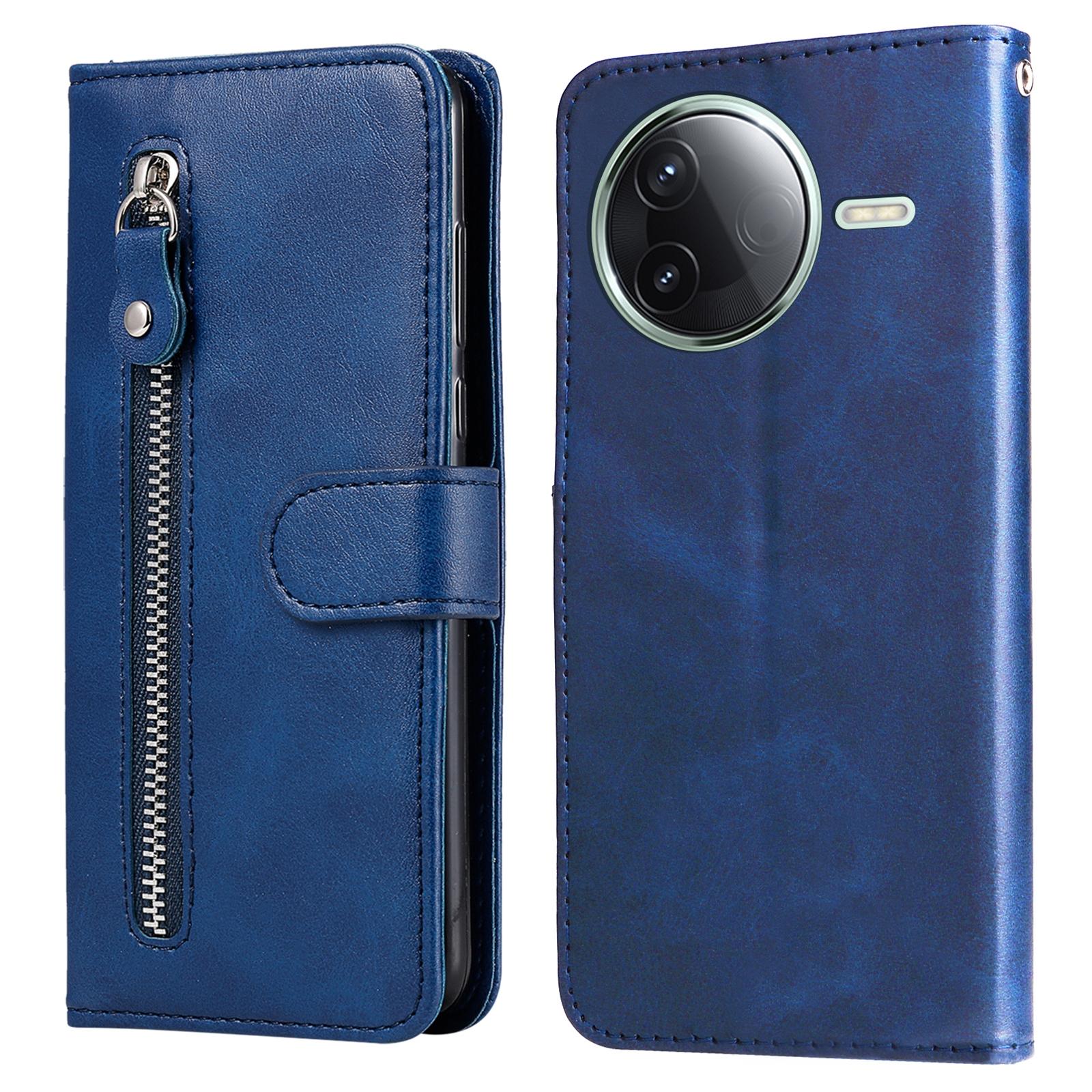 

For Xiaomi Poco F7 Pro 5G/Redmi K80 5G Case Zipper Wallet Calf Texture PU Leather Phone Cover E