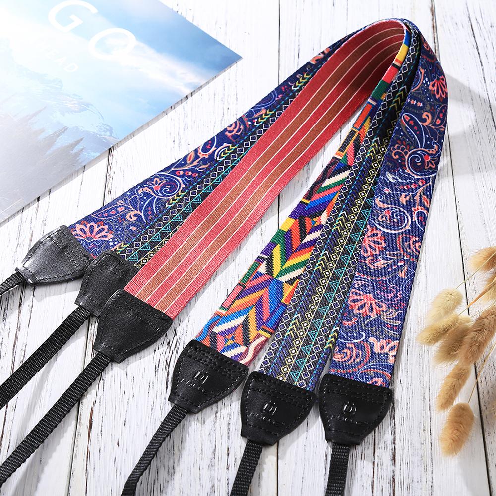 Retro Style Double Cotton Yard Colorful Pattern Shoulder Neck Strap Camera Strap Bags Wristband