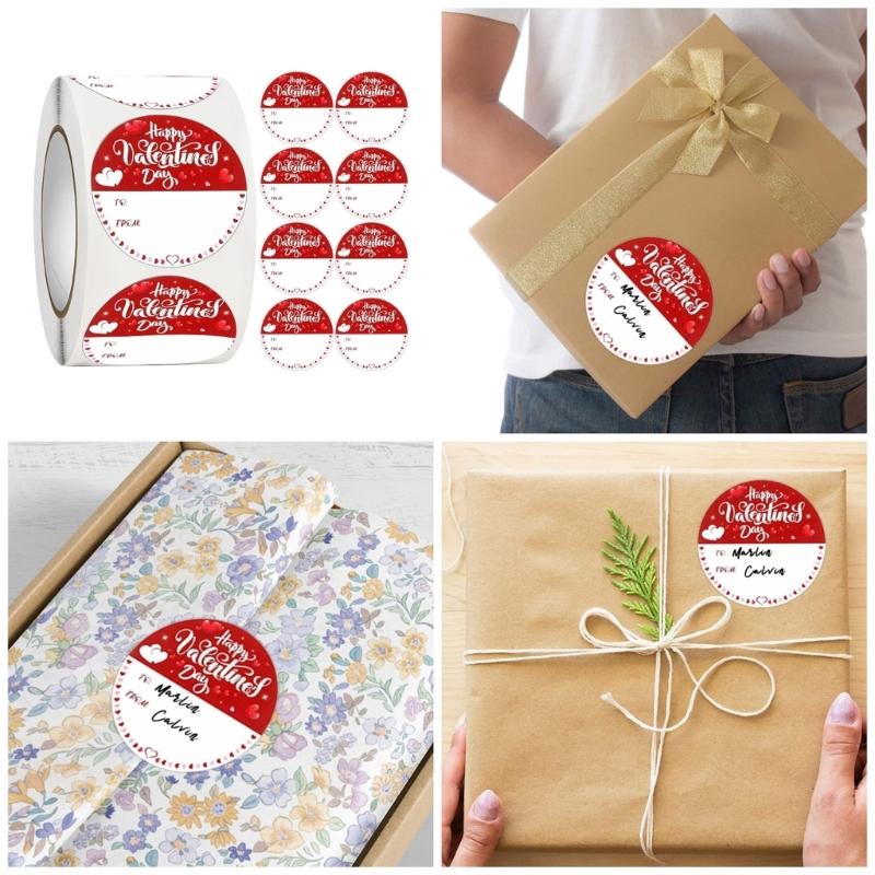500 Stück Valentinstag Siegelaufkleber 50mm Beschreibbare Runde Siegelaufkleber Selbstklebendes Verpackungsetikett für Umschlagkarte