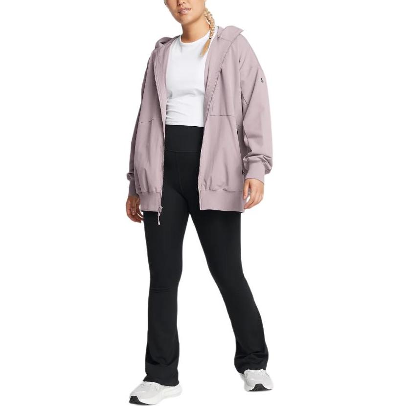 Under Armour Unstoppable Hooded Solid Loose Jacket Women Jackets Fatigue-Gray 1386477-015
