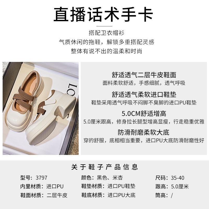 Leather Mary Jane shoes women's shoes 2025 spring new thick heel Velcro single shoes women's casual fashion loafers women's