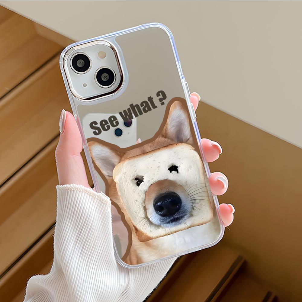 Cute kitten mobile phone case apple 15pro mirror case iphone14pm anti-drop 12 protective case 11pro