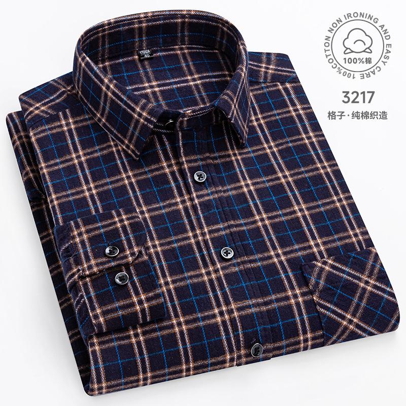 11XL / 160KG Flannel Shirts Men Large Size Plaid Long Sleeve 100% Cotton Checked Elegant Shirts Man Casual Clothes Plus Oversize