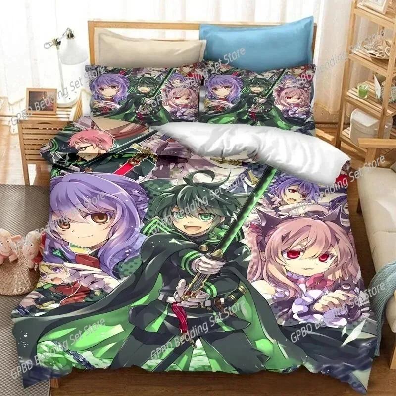 Comforter 3D Print Anime Seraph Of The End Mikaela Hyakuya 3D Bedding Set Comforter Linen S Home Decor Single Double