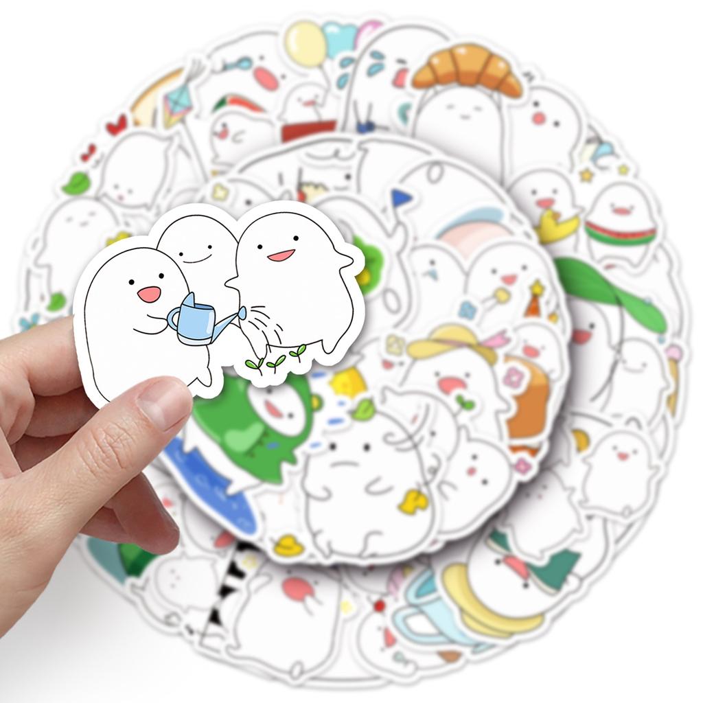 50 Wow Wow Wow Wow Cartoon Stickers Cute Japanese Comics What Kind of Life Do You Want To Live Out  Decorative Mobile Phone Case Stickers