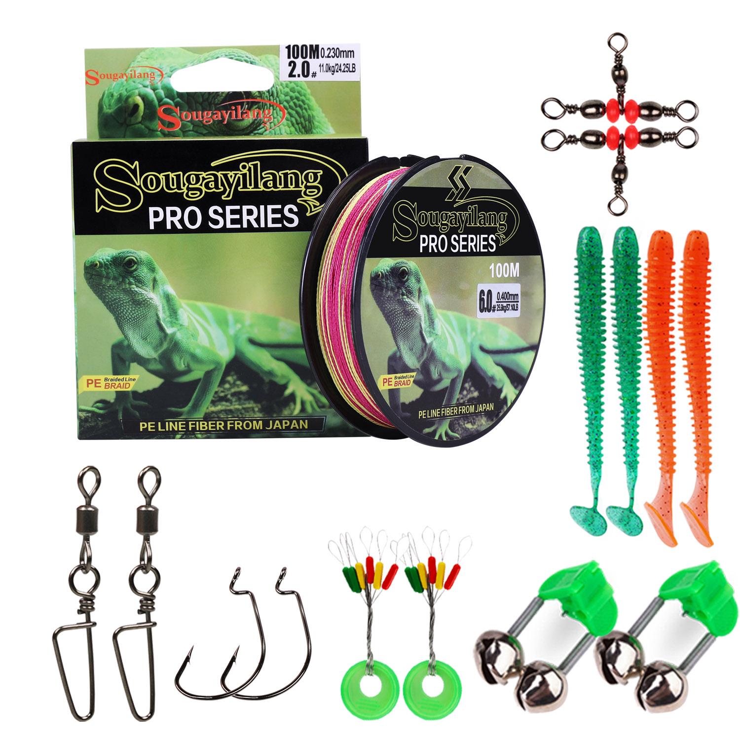 

Рыболовная катушка SOUGAYILANG, 100 м, плетеная из полиэтилена, 4 нити, леска с рыболовными аксессуарами, инструмент для ловли карпа 6.0Line&&Lure разноцветный