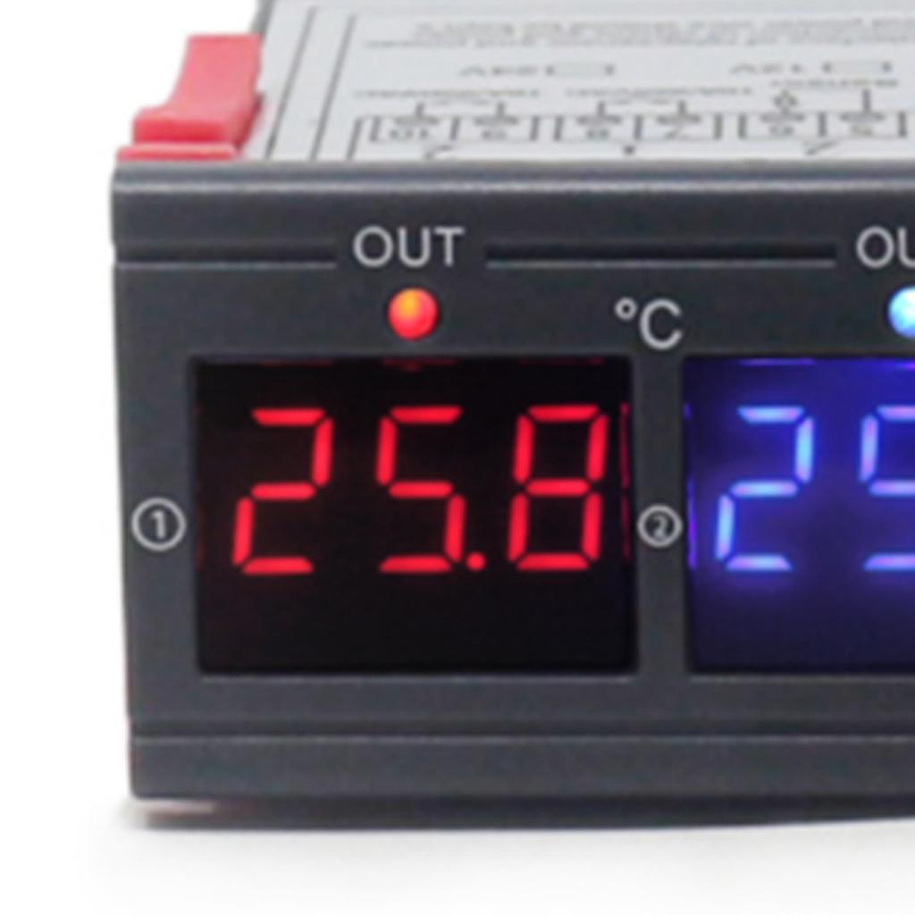 Digitalanzeige Temperaturregler Mikrocomputer Intelligenter Doppelregler Elektronischer Einstellbarer Schalter 12V