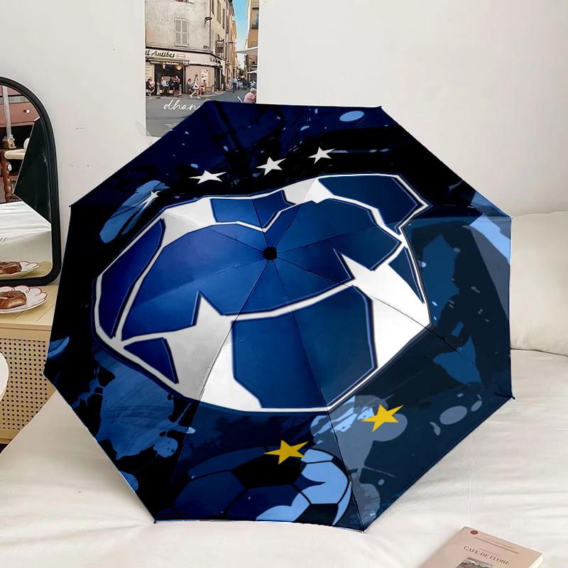 Football Club Emblem Umbrella 8-Frame for Travel, camping, Casual Lightweight Portable Umbrella, Essential for every family Holidays Gift